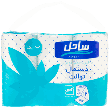 دستمال توالت 12 عددی ساحل