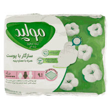 نوار بهداشتی نیمهضخیم پنبهی بزرگ مولپد